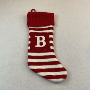 Wondershop Christmas Stocking Red Stripes Knit Monogram Initial B Target